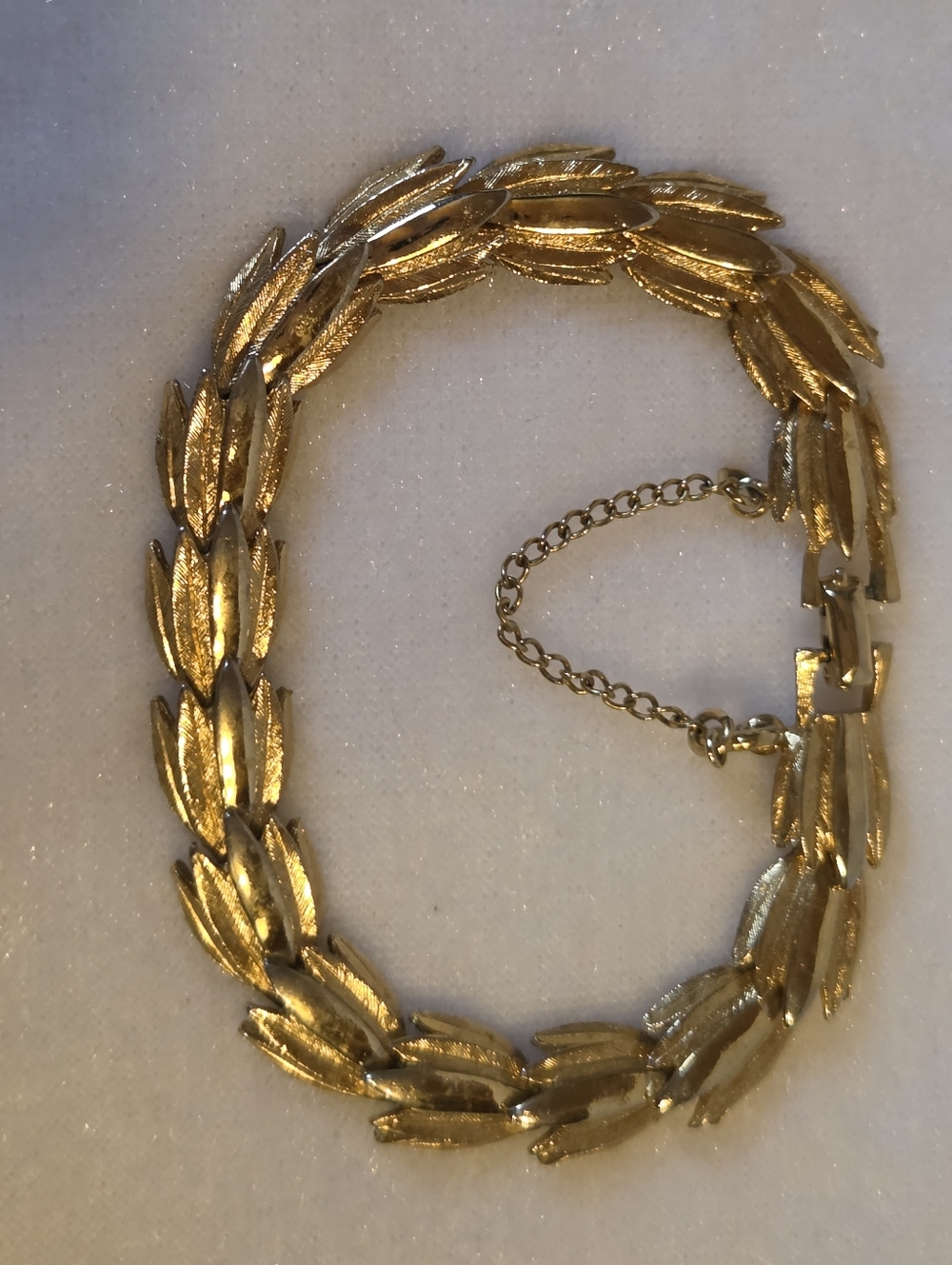 Vintage MCM Leaf Link Bracelet with Safety Chain